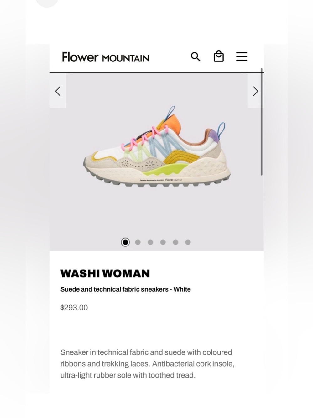 NWT Flower Mountain Washi Sneakers in Beige/White/Multi - Picture 4 of 16